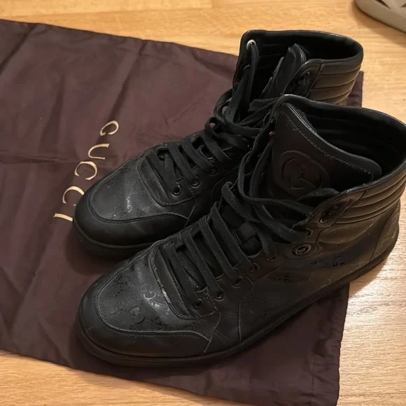 Gucci Men's Black High-Top Sneakers